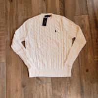 maglione Polo Ralph Lauren Nuovo Bianco Taglia M