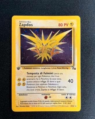 Zapdos fossil prima edizione 15/62 holo