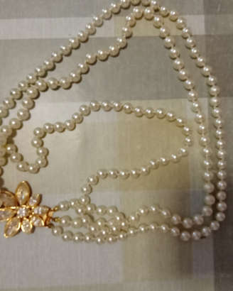 Collana di perle tre giri bigiotteria