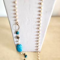 Collana gold filled 18 kt, Perle e pietre naturali