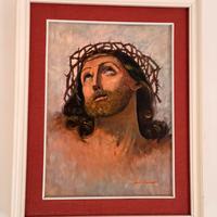 Quadro olio su tela volto di Cristo (Valeriani)