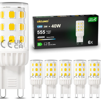 Lampadine led G9. 6 pezzi 3w equivalente a 40w bia