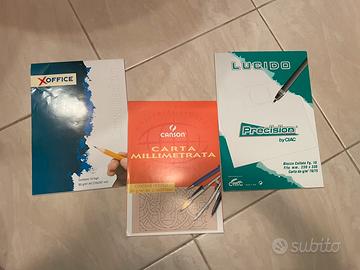 carta da lucido e millimetrata