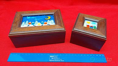 Scatole legno vetro murano artigianato