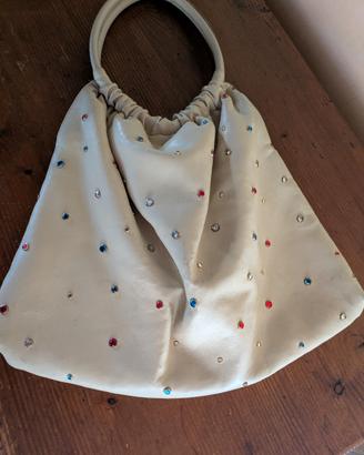 borsa usata  a spalla colore burro 