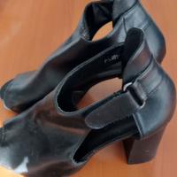 Scarpe in pelle nera tacco