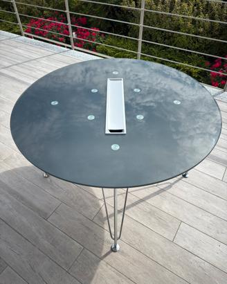 Tavolo rotondo da ufficio  120cm con passacavi.