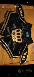 Pantaloncini Muay Thai MMASport Nero e Oro