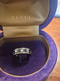 anello Gucci Icon misura 15, pietre e oro 18kt