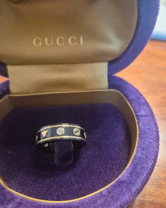 anello Gucci Icon misura 15, pietre e oro 18kt