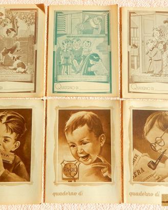 📚📚 Vintage 1940 QUADERNI Gipe Pomi NUOVI Bambini