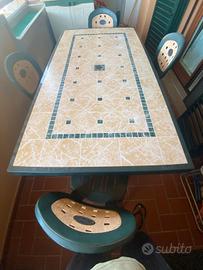 tavolo esterno grande 170 x 90 con 4 sedie 