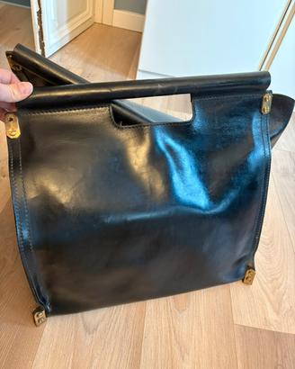 Porta legna in cuoio da interno