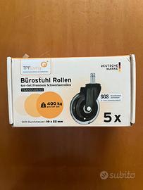 Set 5 Rotelle Premium per Sedia da Ufficio