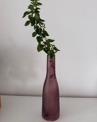 Stock 11 Vasi in vetro viola bordeaux lavorato H28