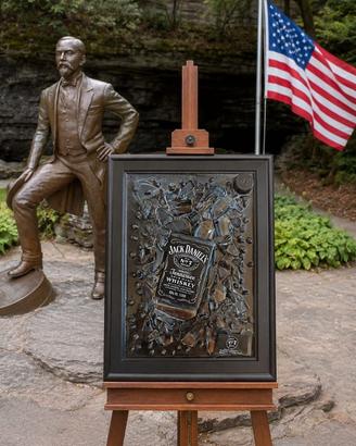 Quadro con bottiglia di Jack Daniel's.