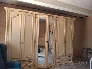 Camera da letto completa in legno vero bianco