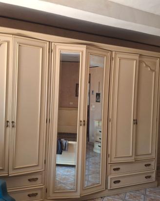 Camera da letto completa in legno vero bianco