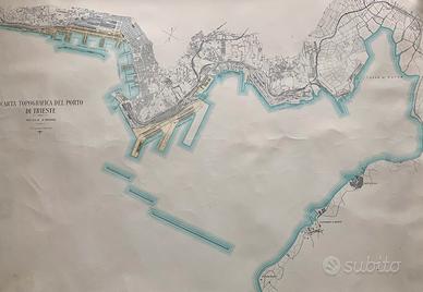 Carta topografica porto di Trieste