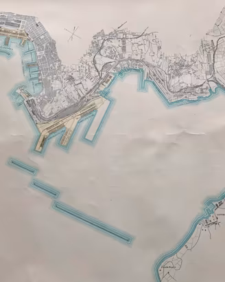 Carta topografica porto di Trieste