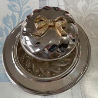 piattino con coperchio placcato argento 1000