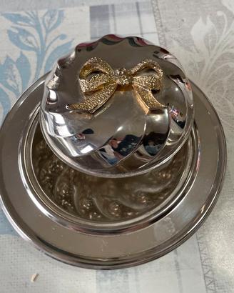 piattino con coperchio placcato argento 1000
