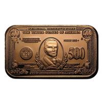 500 $ William McKinley, lingotto rame da 1 oncia