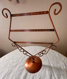 Porta orecchini in ferro color rame x 21 paia