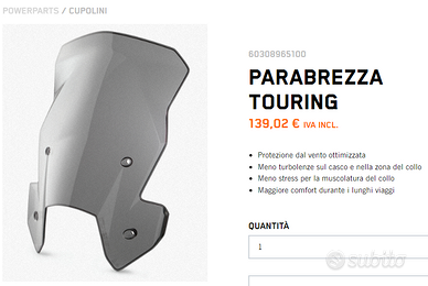 PARABREZZA TOURING KTM 1050-1090-1190