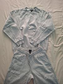 tuta completa h&m felpata grigia uomo