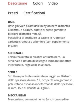 Sedia ufficio Centro ufficio