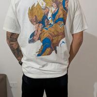 T-shirt Anime DBZ Goku e Vegeta SSJ - Ricamo mano