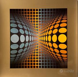 Victor Vasarely con timbro Fondazione 1975