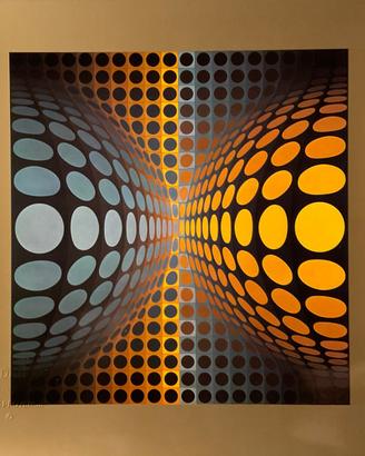 Victor Vasarely con timbro Fondazione 1975