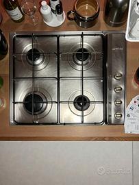 PIANO COTTURA SMEG 4 FUOCHI ACCIAIO COME NUOVO! 🙂