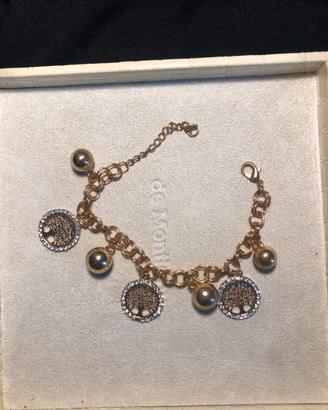 Bracciale dorato con pendenti , albero della vita