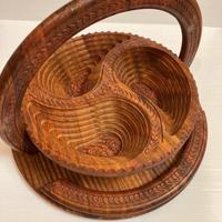 Portafrutta portatutto in legno