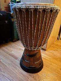Djembé di legno 60 cm di altezza  x 36 cm diametro