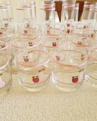 Set 18 Bicchieri Vintage con Decoro Frutta