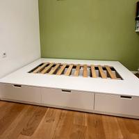 Struttura letto una piazza e mezza, IKEA, bianco