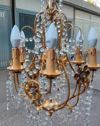 lampadario bagnato in oro