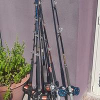 canne da traina e mulinelli