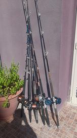 canne da traina e mulinelli