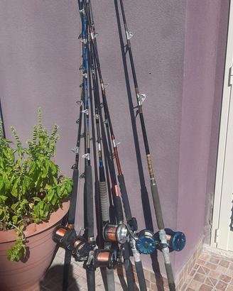 canne da traina e mulinelli
