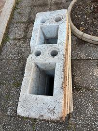 Plintini in cemento per recinzione mobile.