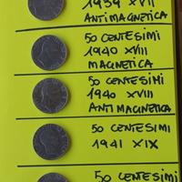 Monete da 50 centesimi dal 1939 al 1942