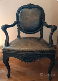 poltrona d'epoca in cuoio