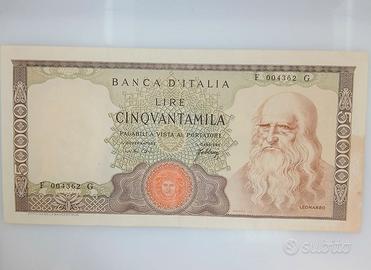 Lire 50000 Leonardo 3/07/1967
