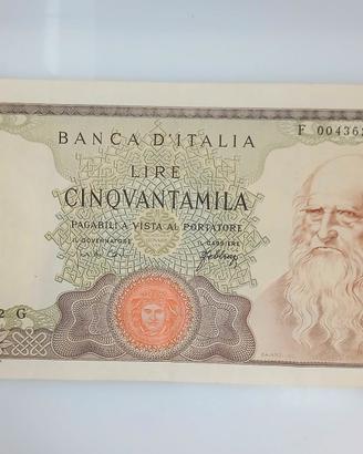 Lire 50000 Leonardo 3/07/1967
