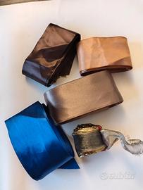 Set nastri fettucce passamaneria hobby blu marrone